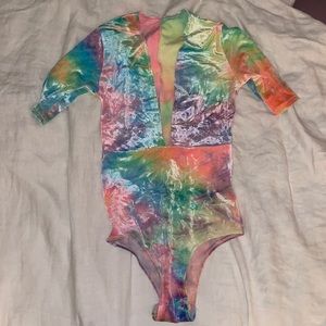 Little black diamond tie dye one piece